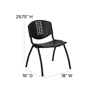 Emma+Oliver 880 Lb. Capacity Plastic Stack Chair With Oval Cutout Back