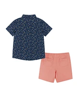 Andy & Evan Little Boys Toddler/Child Floral Print Woven Top and Shorts Set