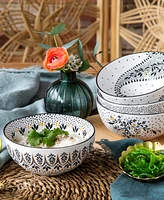 Portmeirion Sara Miller Artisanne Noir Rice Bowls, Set of 4