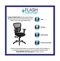 Emma+Oliver Mid-Back Mesh Multifunction Executive Swivel Ergonomic Office Chair With Adjustable Arms