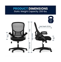 Emma+Oliver High Back Mesh Ergonomic Office Chair With Flip-Up Arms