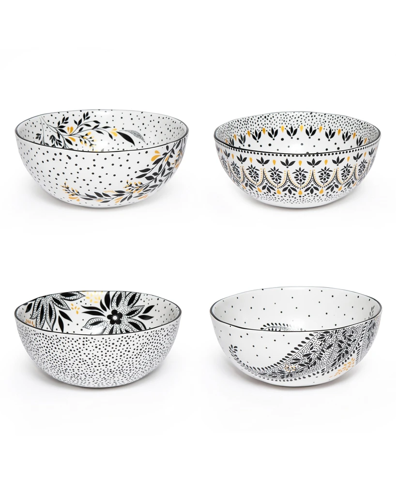 Portmeirion Sara Miller Artisanne Noir Cereal Bowls, Set of 4