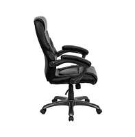 Emma+Oliver High Back Leathersoft Executive Swivel Ergonomic Office Chair With Arms