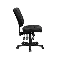 Emma+Oliver Mid-Back Leather Multifunction Swivel Ergonomic Task Office Chair