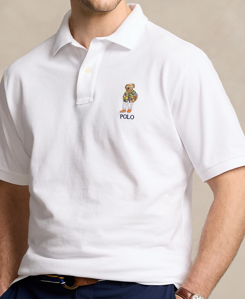 Polo Ralph Lauren Men's Big & Tall Bear Embroidered Cotton Mesh Shirt