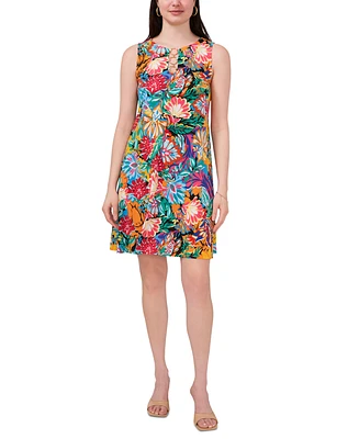 Msk Petite Printed Three-Ring Sleeveless Shift Dress