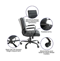 Milano Contemporary Mid-Back Home Office Chair With Padded Arms