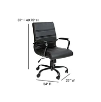 Milano Contemporary Mid-Back Home Office Chair With Padded Arms