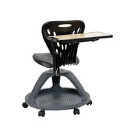 Emma+Oliver Mobile Desk Chair - 360° Tablet Rotation And Storage Cubby