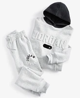 Jordan Big Boys Logo-Print Heathered Fleece Joggers