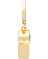 Kate Spade New York Gold-Tone Crystal Spade Whistle Charm Hoop Earrings