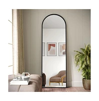 Muriel Arched Metal Framed Wall Mirror For Entryways, Dining Rooms, And Living Rooms