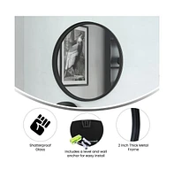 Merrick Lane Monaco Accent Wall Mirror With Metal Frame For Bathroom, Vanity, Entryway, Dining Room