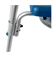 Maury Shower Commode Chair With Safety Rail, Height Adjustable Frame, Padded Seat & Armrests, Removable Pail Lid, Fits Most Toilets