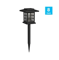 Lantern Style All-Weather Outdoor Led Solar Lights, Powered Lights For Pathway, Garden, & Yard - Set Of 8
