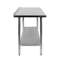 Stainless Steel 18 Gauge Prep And Work Table With Backsplash And Shelf