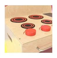 Children's Wooden Kitchen Stove With Turnable Knobs For Commercial Or Home Use