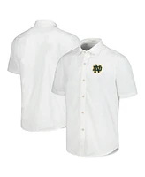 Tommy Bahama Men's White Notre Dame Fighting Irish Coconut Point Palm Vista IslandZone Camp Button-Up Shirt