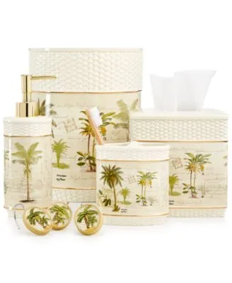 Avanti Colony Palm Tree Textured Ceramic Bathroom Accessories
