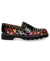 Betsey Johnson Women's Darian Pearl-Embellished Tailored Lug-Sole Loafers