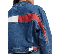 Tommy Jeans Women's Claire Cropped Denim Flag Jacket