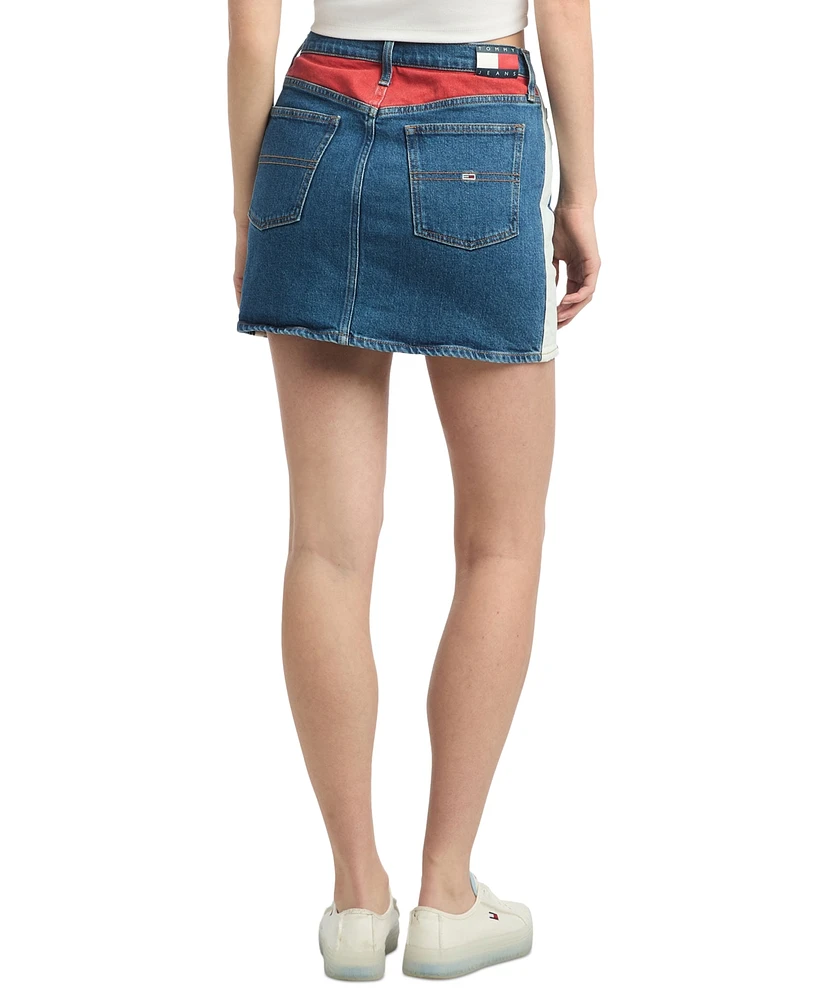 Tommy Jeans Women's Izzie Denim Flag Mini Skirt
