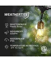 Brightech Glow 27ft Solar Powered Led Outdoor String Lights with Brass Hardware