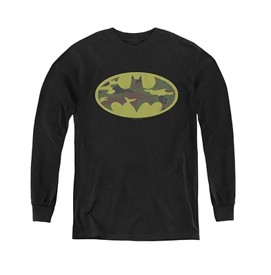Batman Boys Youth Camo Logo Long Sleeve Sweatshirts