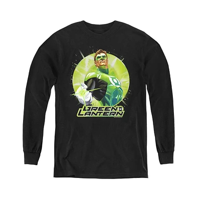 Justice League Boys of America Youth Green Static Long Sleeve Sweatshirts