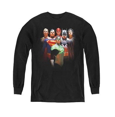 Justice League Boys of America Youth Roll Call Long Sleeve Sweatshirts