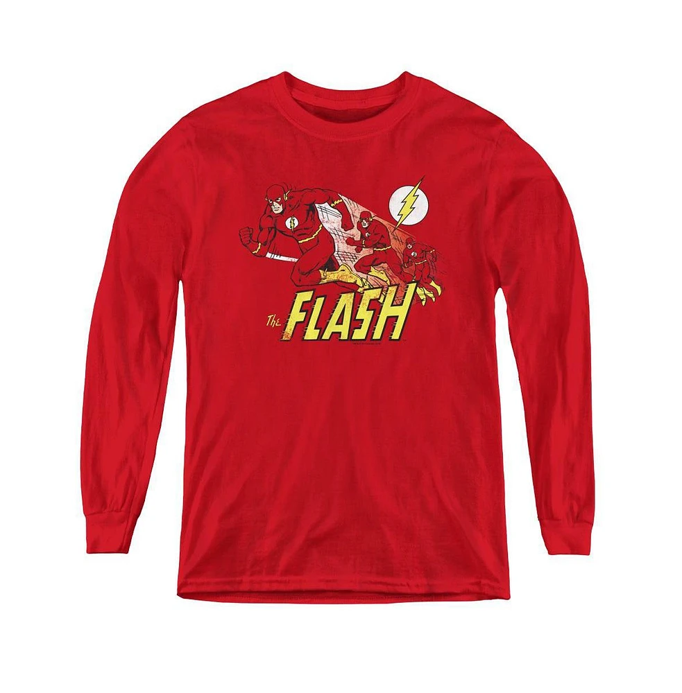 Flash Boys Dc Youth Comics Crimson Comet Long Sleeve Sweatshirts