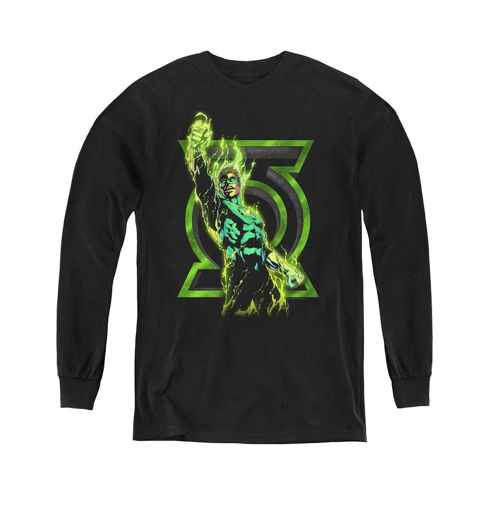 Green Lantern Boys Youth Fully Charged Long Sleeve Sweatshirts