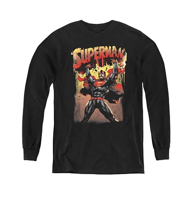 Superman Boys Youth Lift Up Long Sleeve Sweatshirts