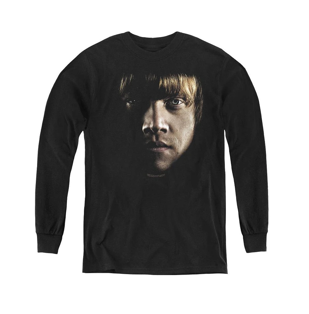 Harry Potter Boys Youth Ron Poster Head Long Sleeve Sweatshirts