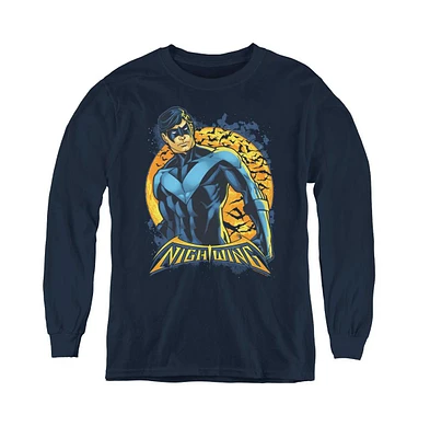 Batman Boys Youth Nightwing Moon Long Sleeve Sweatshirts