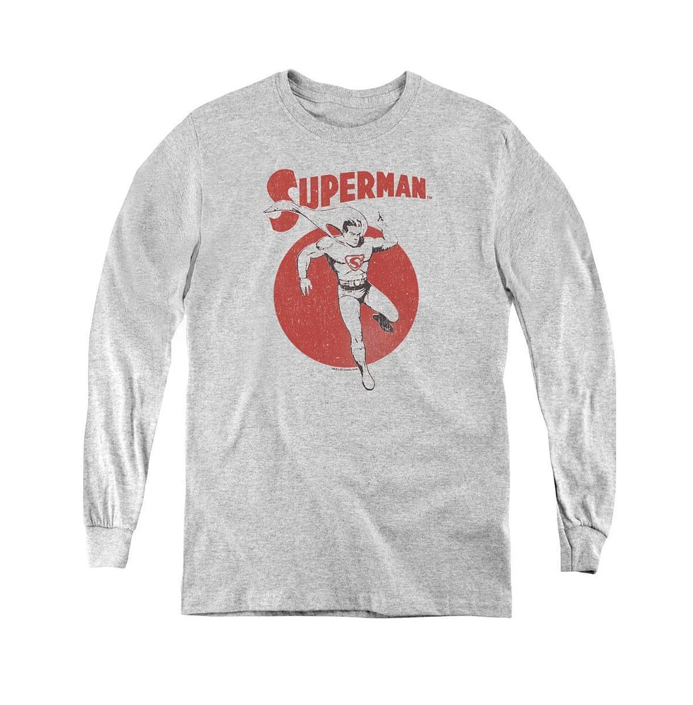 Superman Boys Youth Vintage Sphere Long Sleeve Sweatshirts