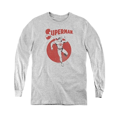 Superman Boys Youth Vintage Sphere Long Sleeve Sweatshirts