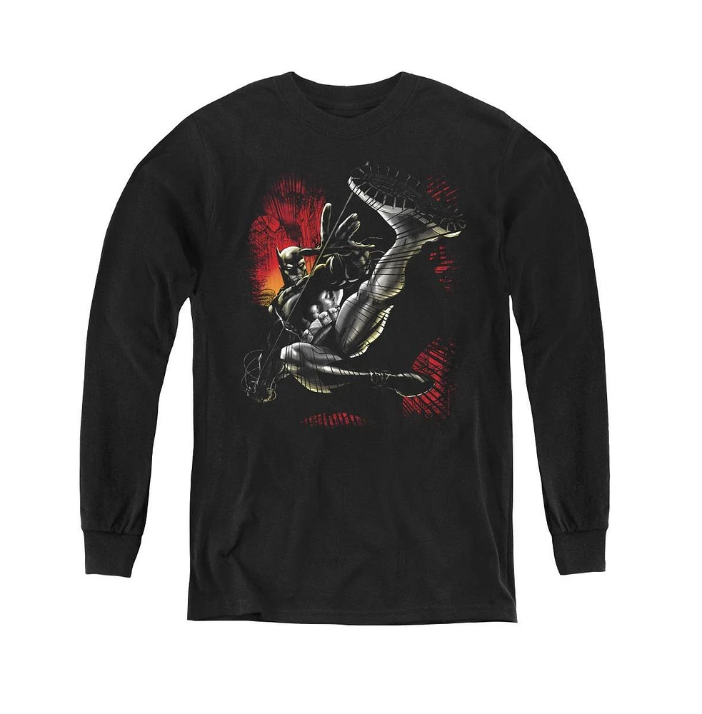 Batman Boys Youth Kick Swing Long Sleeve Sweatshirts