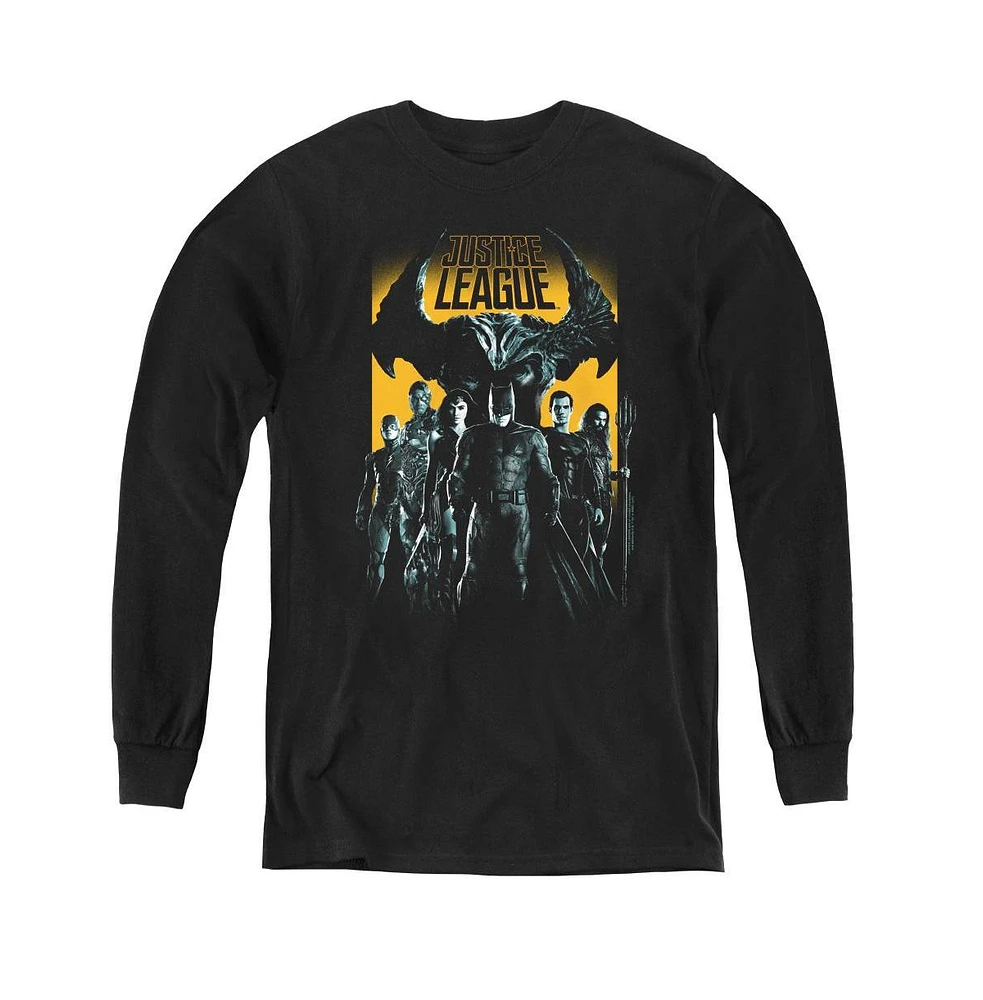 Justice League Boys Movie Youth Stand Up To Evil Long Sleeve Sweatshirts