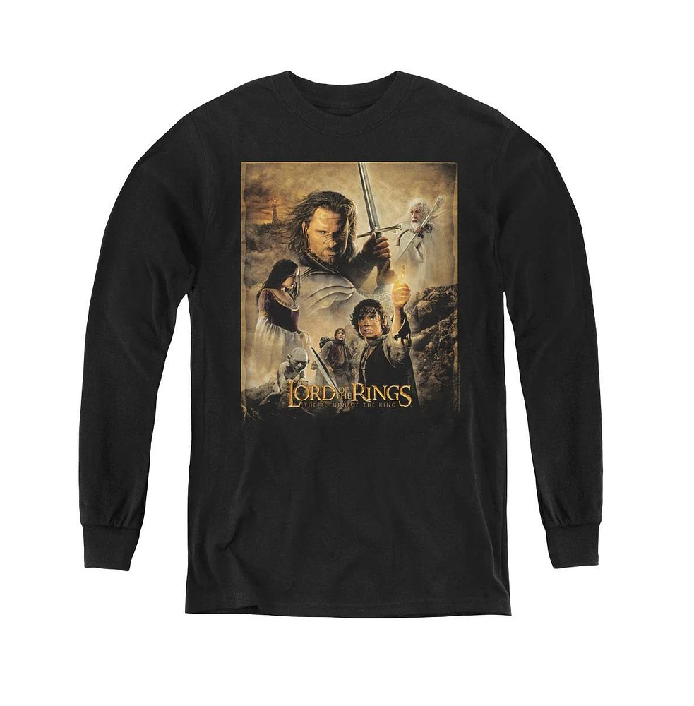 Lord Of The Rings Boys Youth Rotk Poster Long Sleeve Sweatshirts