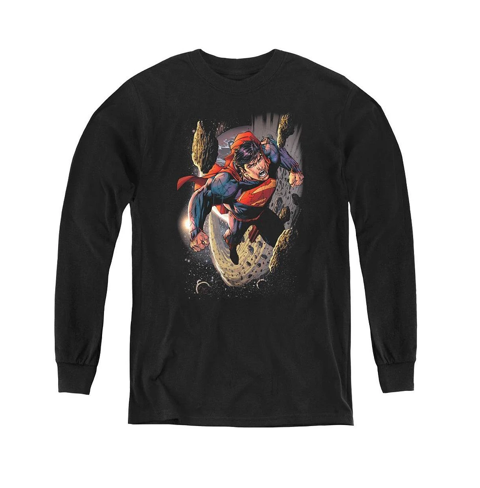 Superman Boys Youth Orbit Long Sleeve Sweatshirts