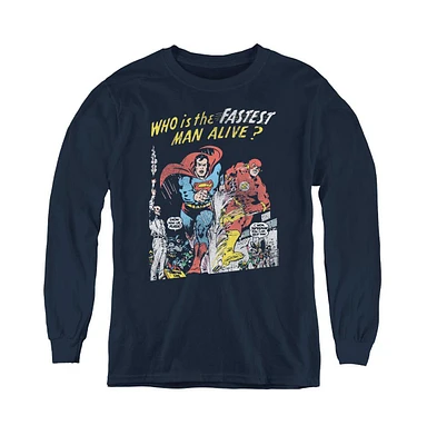 Justice League Boys of America Youth Fastest Man Long Sleeve Sweatshirts