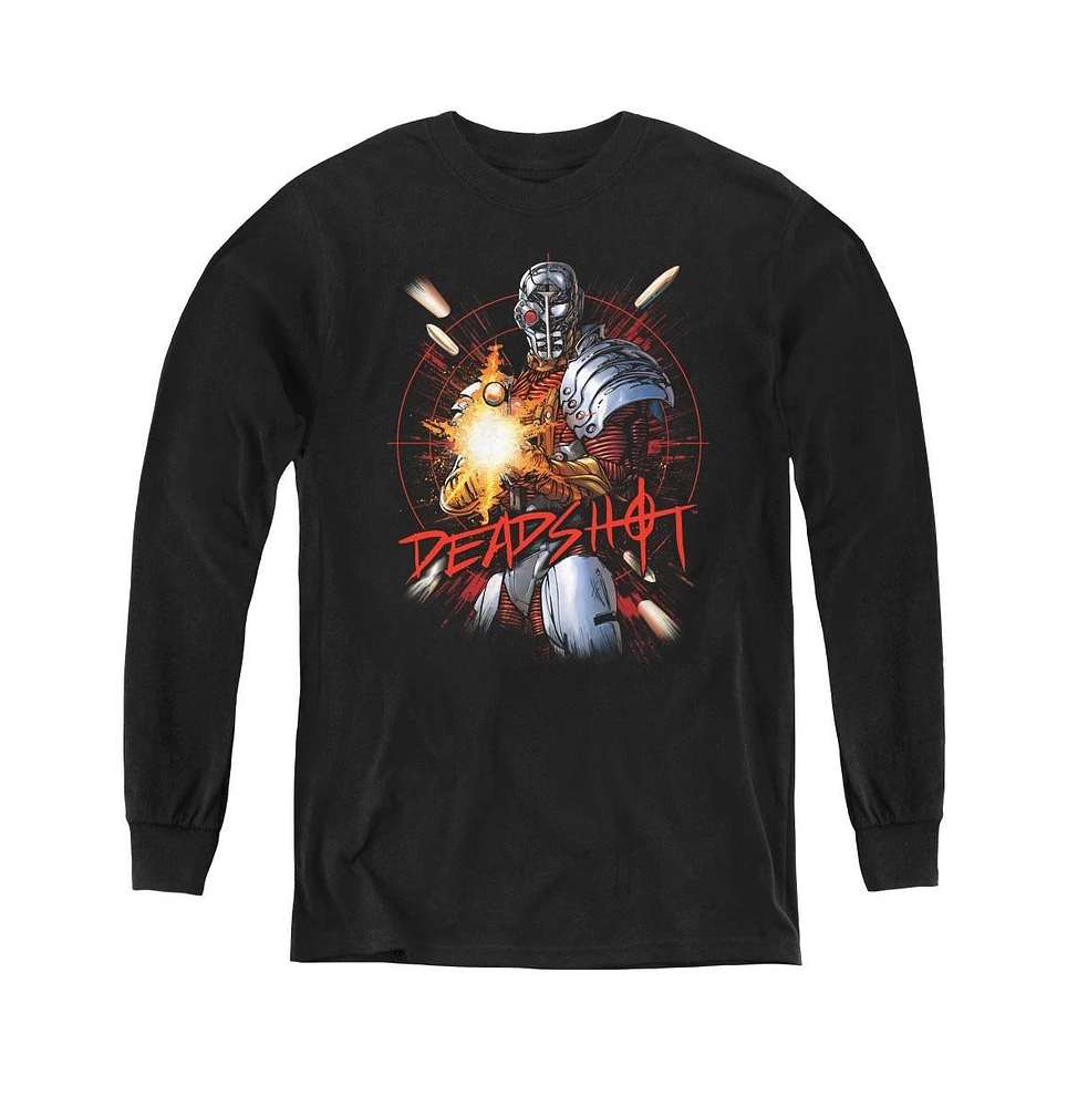 Justice League Boys of America Youth Deadshot Long Sleeve Sweatshirts