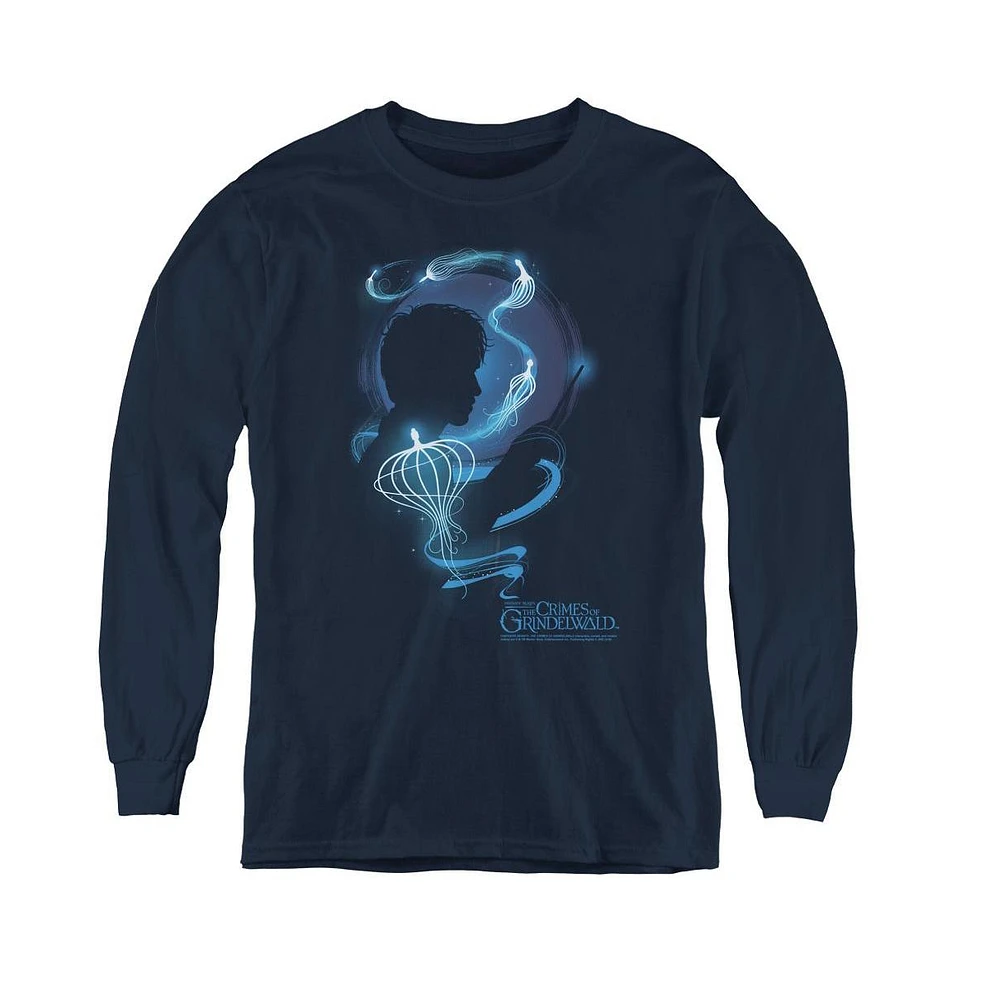 Fantastic Beasts 2 Boys Youth Newt Silhouette Long Sleeve Sweatshirts