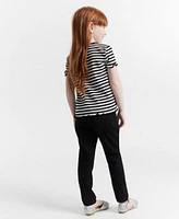 Epic Threads Girls Ribbed Knit Stripe T Shirt Tulipa Skinny Jeans Created For Macys