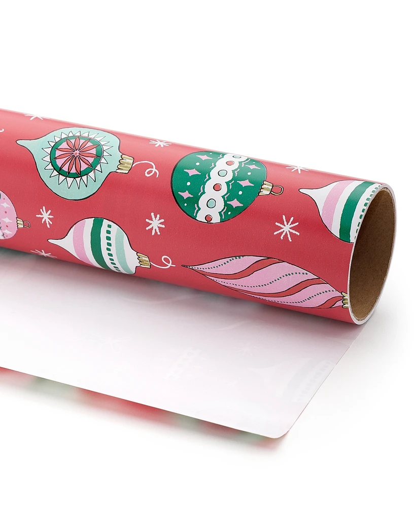 Holiday Lane Red, Green & Blue Ornament Wrapping Paper, Created for Macy's