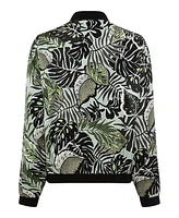 Olsen Women's Satin Effect Multi-Leaf Bomber Jacket