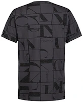 Calvin Klein Big Boys Square-Collage-Print Cotton Short-Sleeve T-Shirt