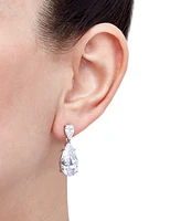 Arabella Cubic Zirconia Pear Drop Earrings in Sterling Silver