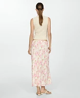 Mango Women's Floral Midi Skirt